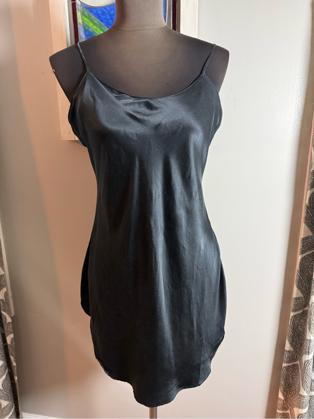 Victoria's Secret Vintage Gold Label Black Silk Slip Dress SZ S - Picture 2 of 9